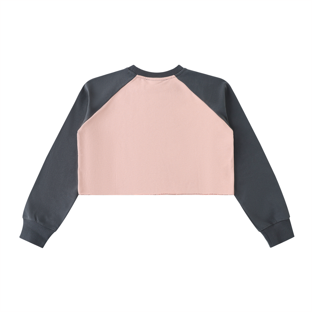 Ventra Raw-Hem Color-Block Crop Sweatshirt