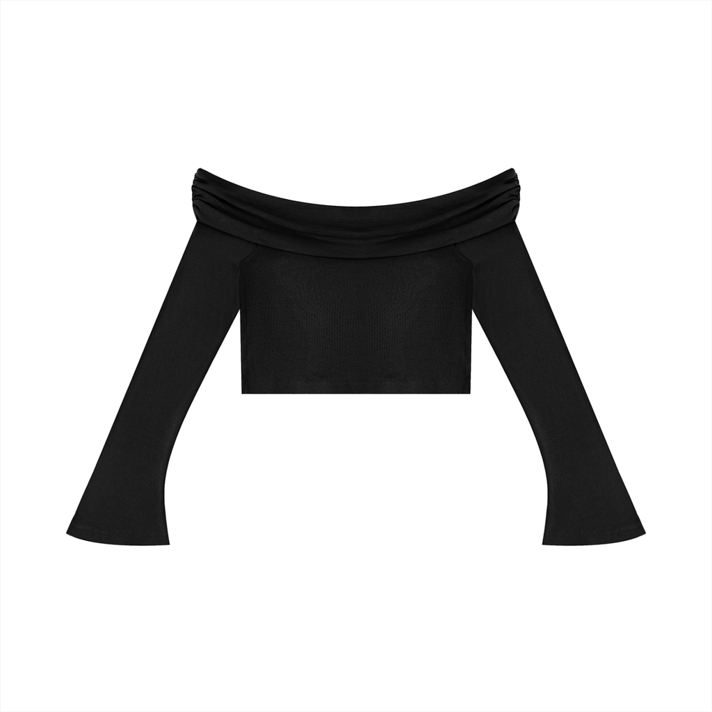 Ventra Off-the-Shoulder Sleeve Crop T-Shirt