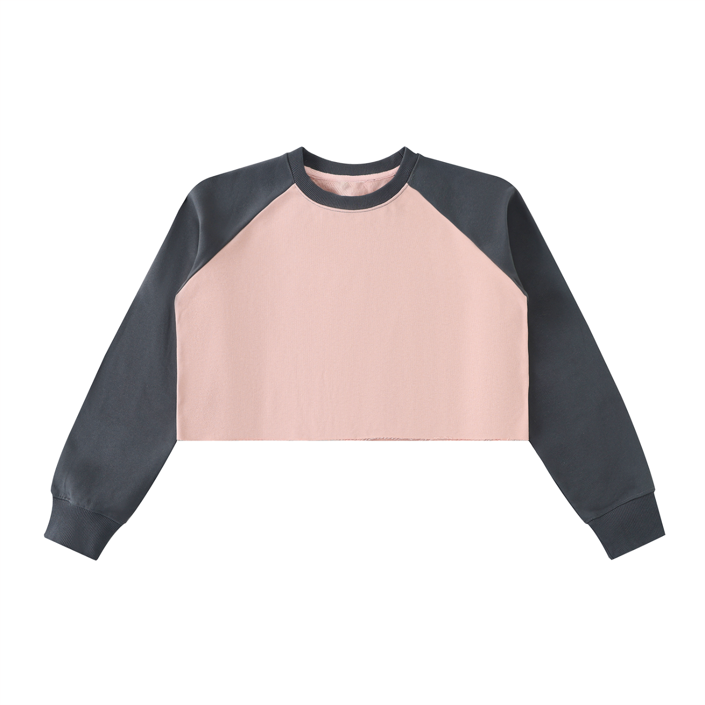 Ventra Raw-Hem Color-Block Crop Sweatshirt