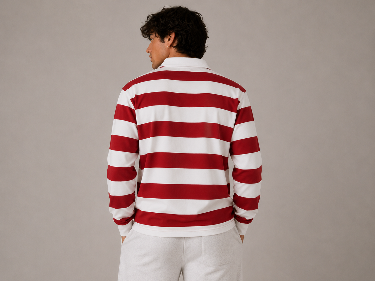 Color Block Stripe Polo Shirt