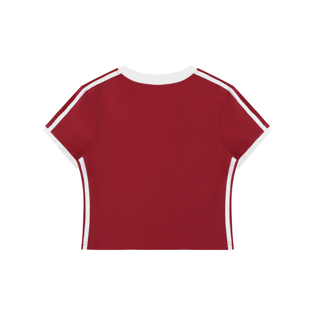 Ventra Retro Binding V-Neck Crop T-Shirt