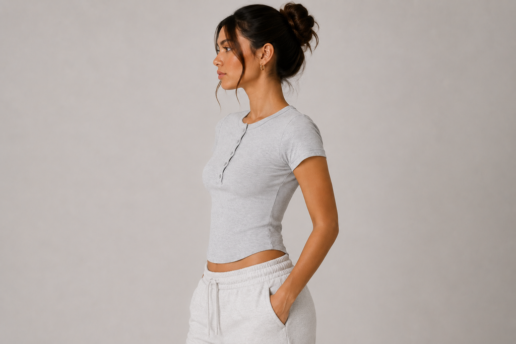 Ventra Bodycon Henley Shirt