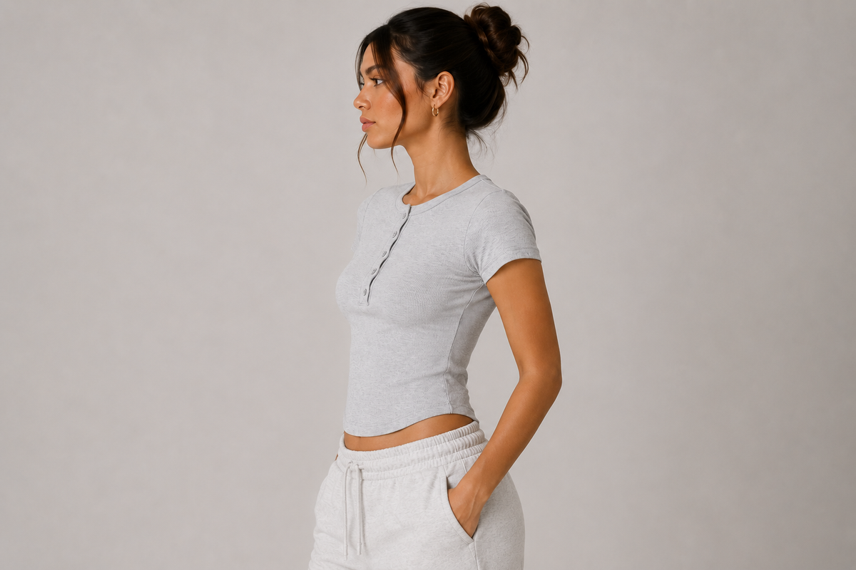 Ventra Bodycon Henley Shirt