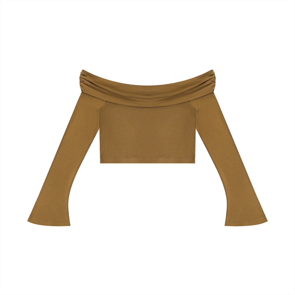 Ventra Off-the-Shoulder Sleeve Crop T-Shirt