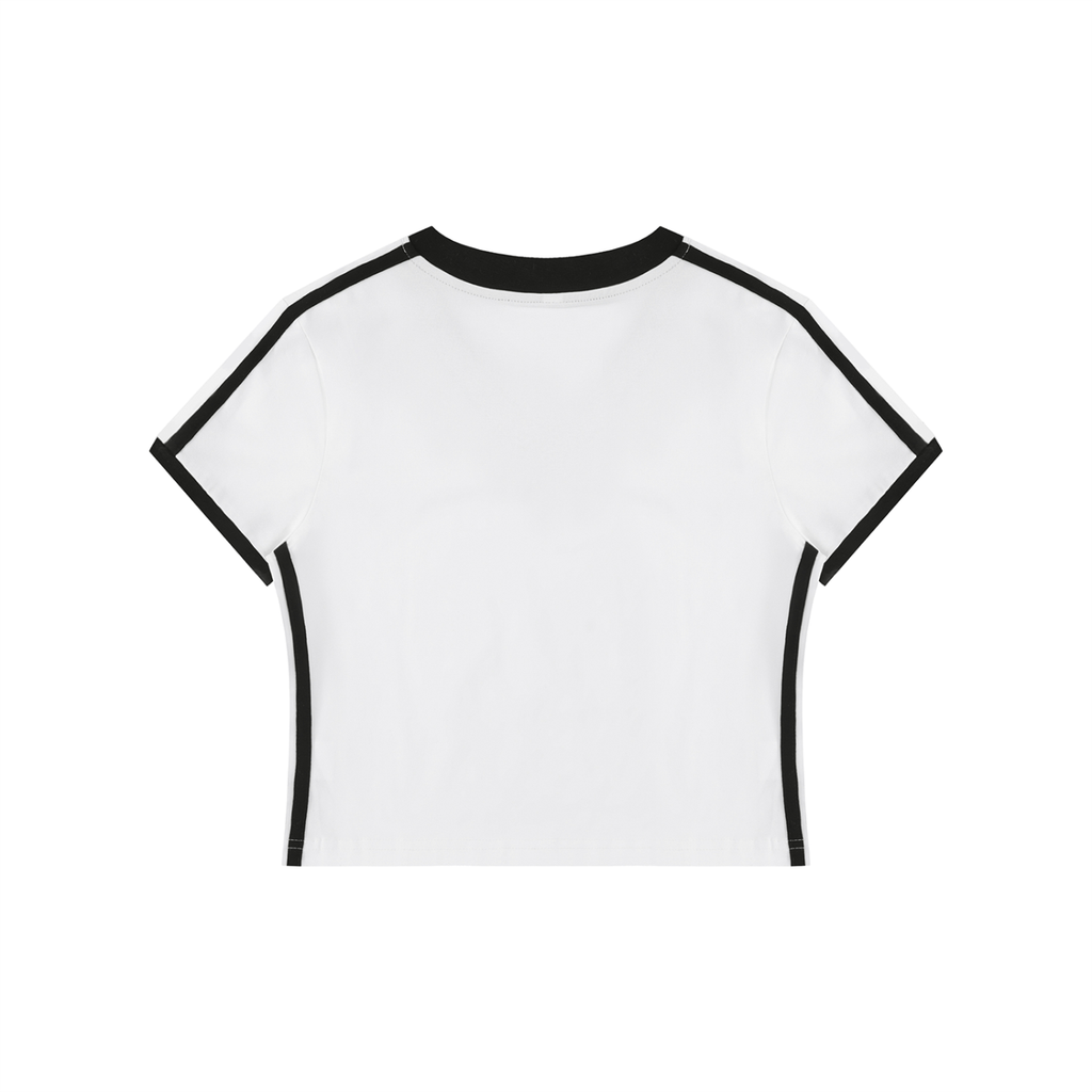 Ventra Retro Binding V-Neck Crop T-Shirt