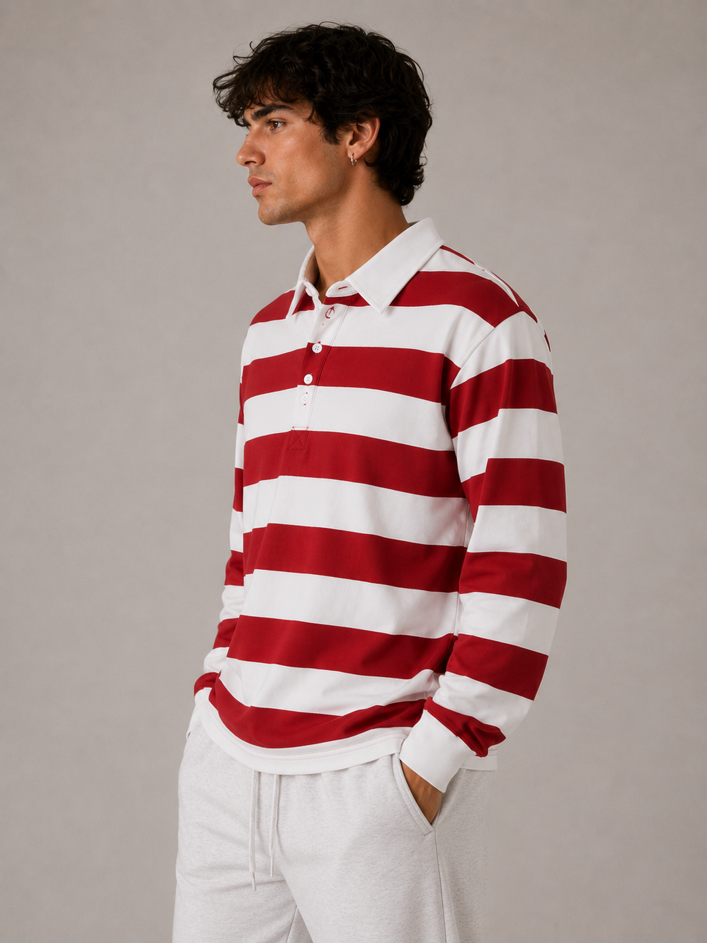 Color Block Stripe Polo Shirt