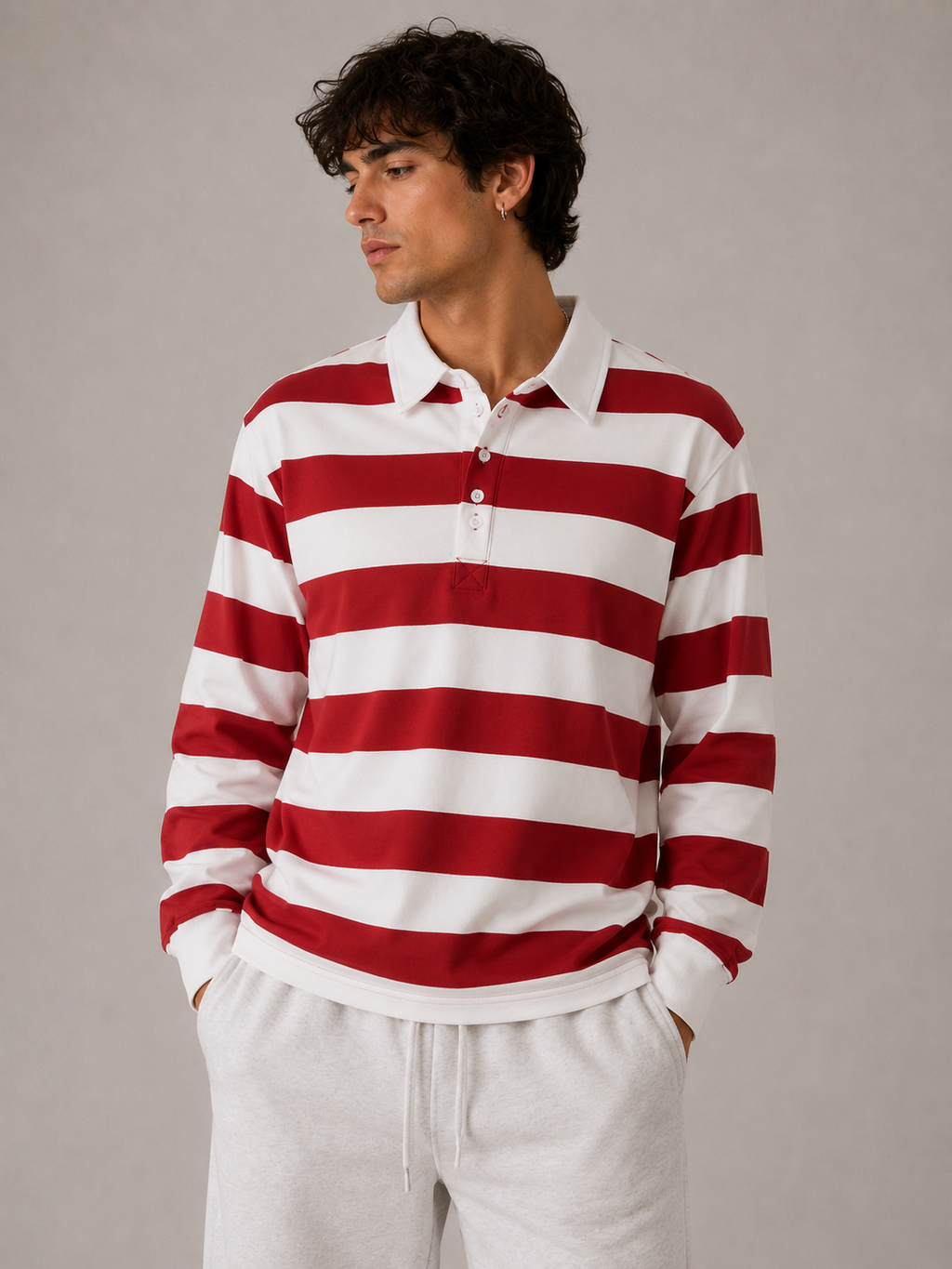 Color Block Stripe Polo Shirt