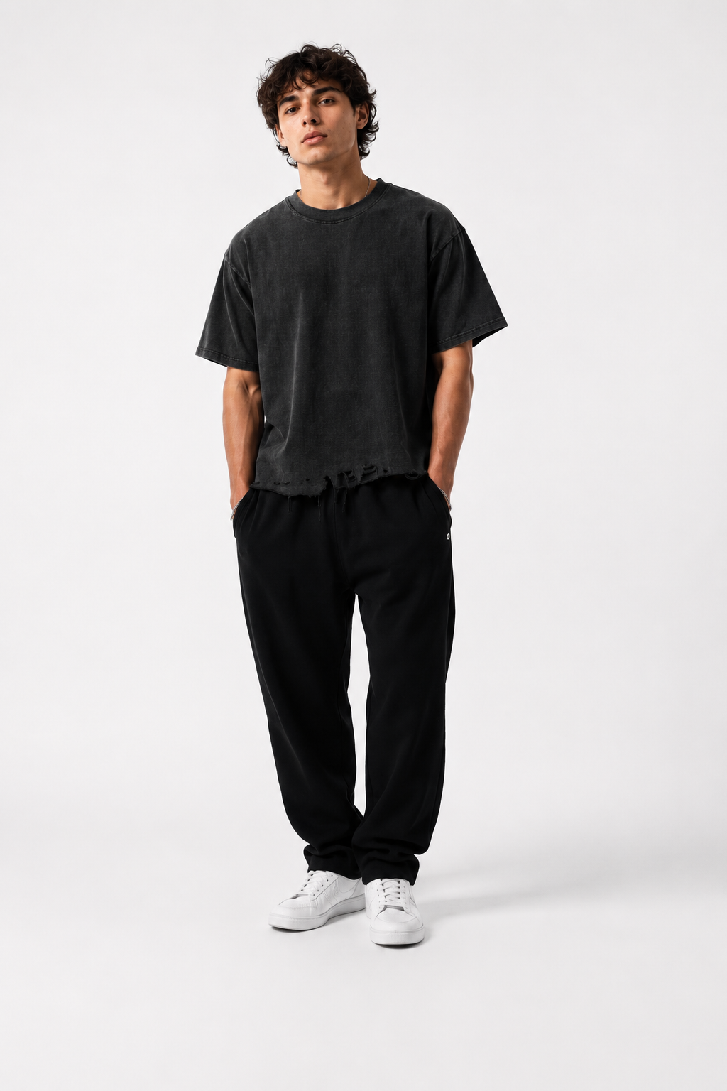 Vintage Wash Boxy Distressed Hem T-Shirt