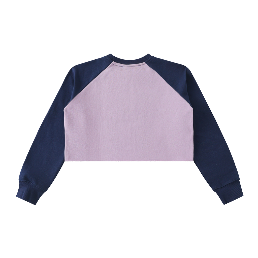 Ventra Raw-Hem Color-Block Crop Sweatshirt