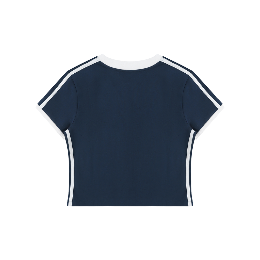 Ventra Retro Binding V-Neck Crop T-Shirt