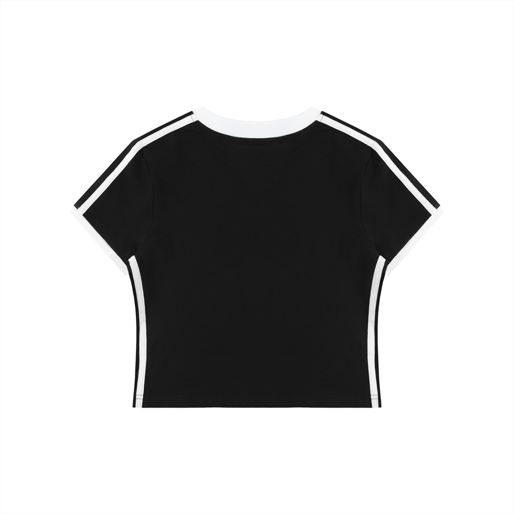 Ventra Retro Binding V-Neck Crop T-Shirt