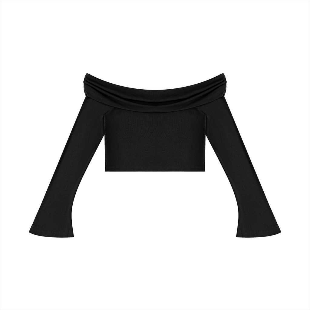 Ventra Off-the-Shoulder Sleeve Crop T-Shirt