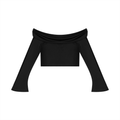 Ventra Off-the-Shoulder Sleeve Crop T-Shirt