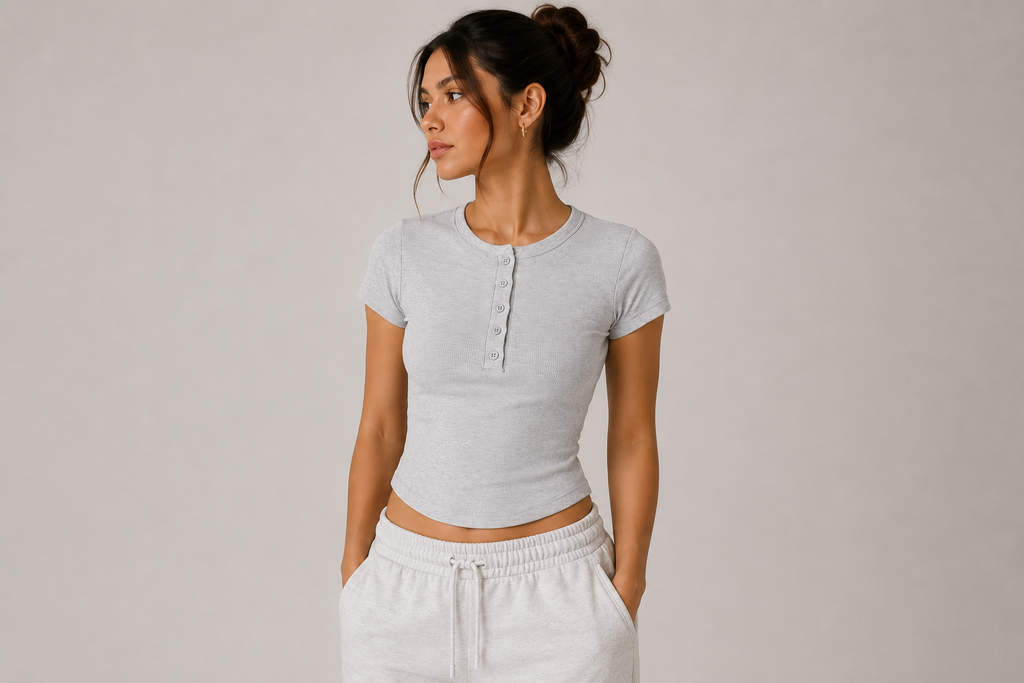 Ventra Bodycon Henley Shirt