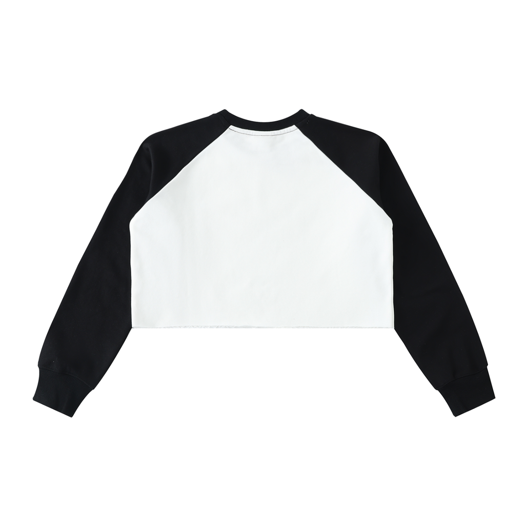 Ventra Raw-Hem Color-Block Crop Sweatshirt