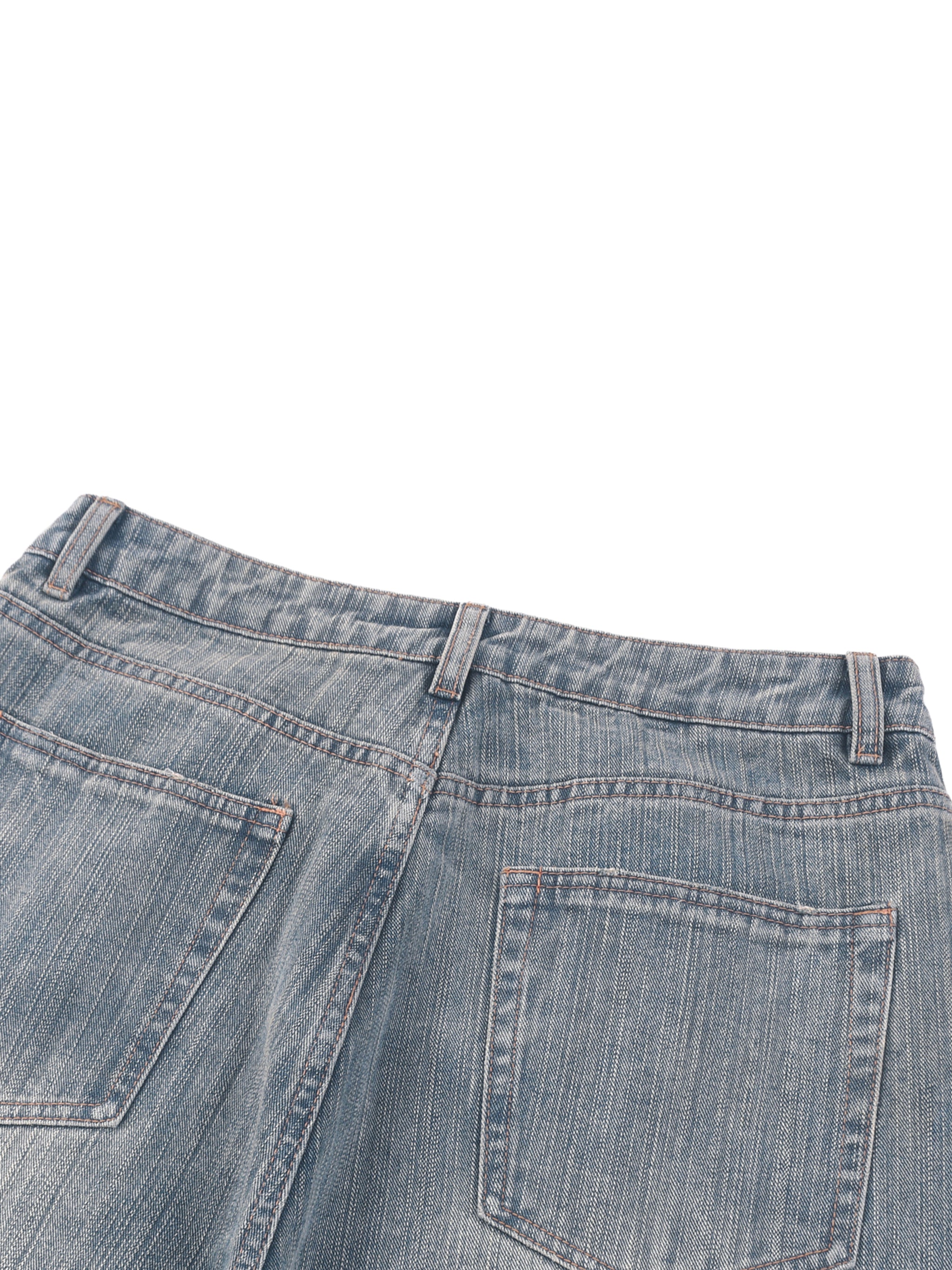 Vintage Wash Distressed Denim Jeans